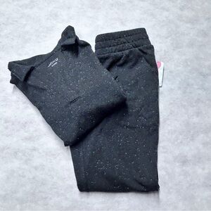 NWT BCG Black Sweat Suit Top and Bottoms Comfortable Athletic Wear S/XS‎